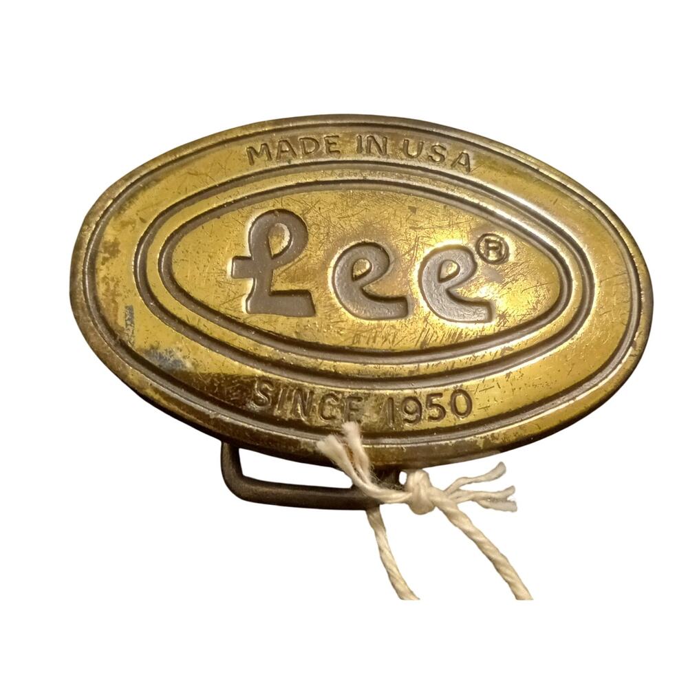 Vintage Lee Brass Belt Buckle New York Made in USA Since 1950 Jeans